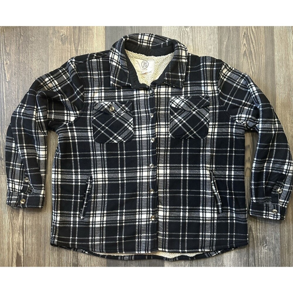 Buffalo Plaid Shacket Womens  XXL  Fleece Lined Jacket Coat Work Chore Cozy